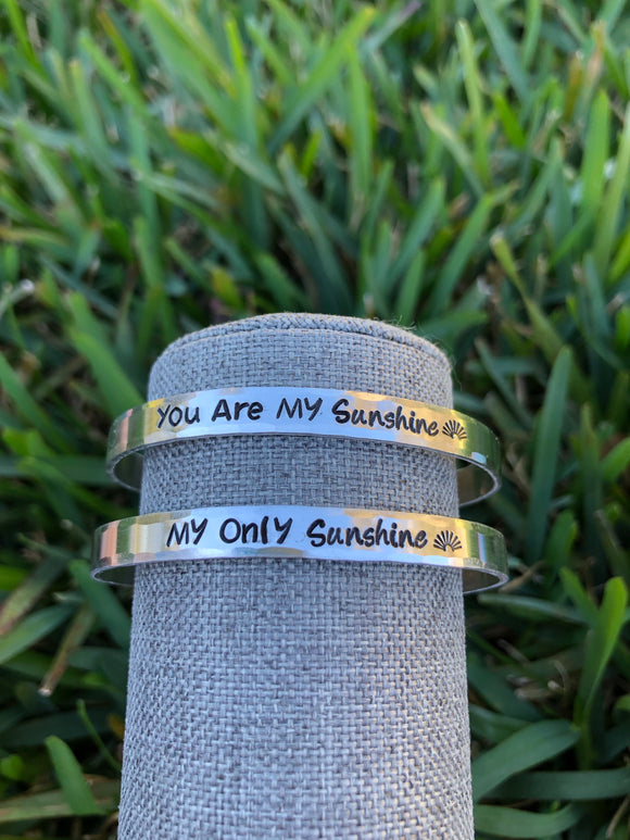 “You Are My Sunshine” Cuff Bracelet Set