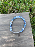 “Balance” Blue Agate Stretch Bracelet-7 inch