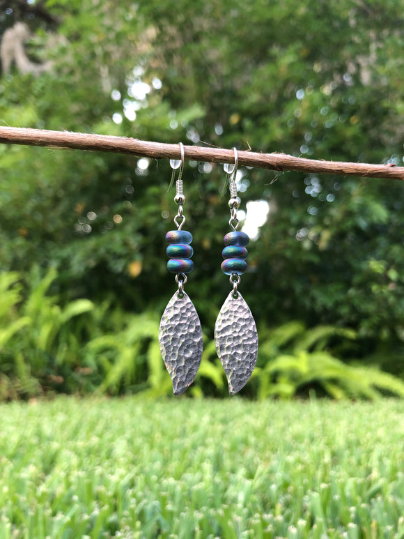 “Light as a Feather” Purple Iridescent Earrings