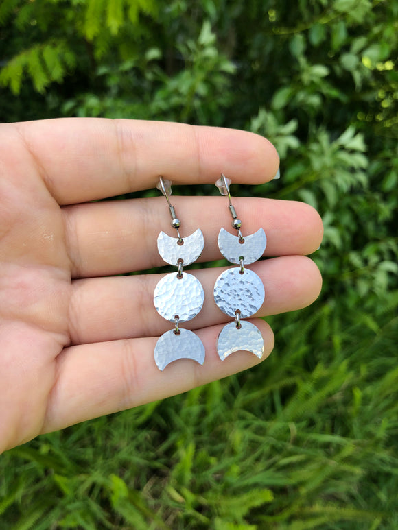 Textured MoonPhase Earrings