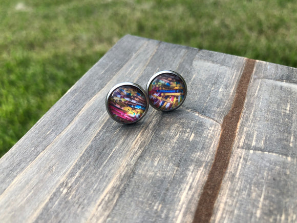 “Crayons” Glass Stud Earrings