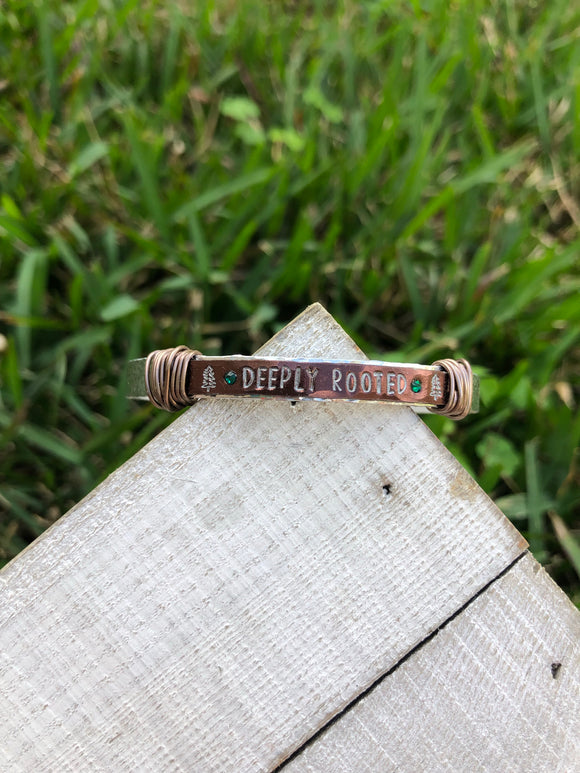 “Deeply Rooted” Wire-Wrapped Cuff Bracelet