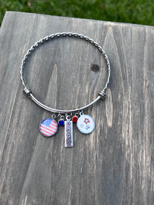 “USA” Braided Charm Bracelet