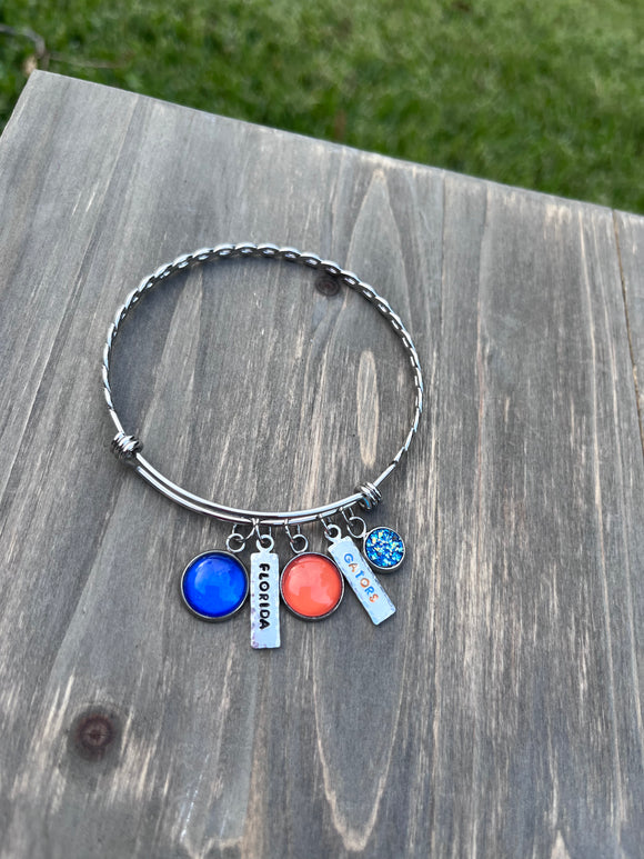 “FL Gators” Braided Charm Bracelet