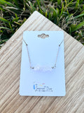 White Quartz Gemstone Bar Necklace