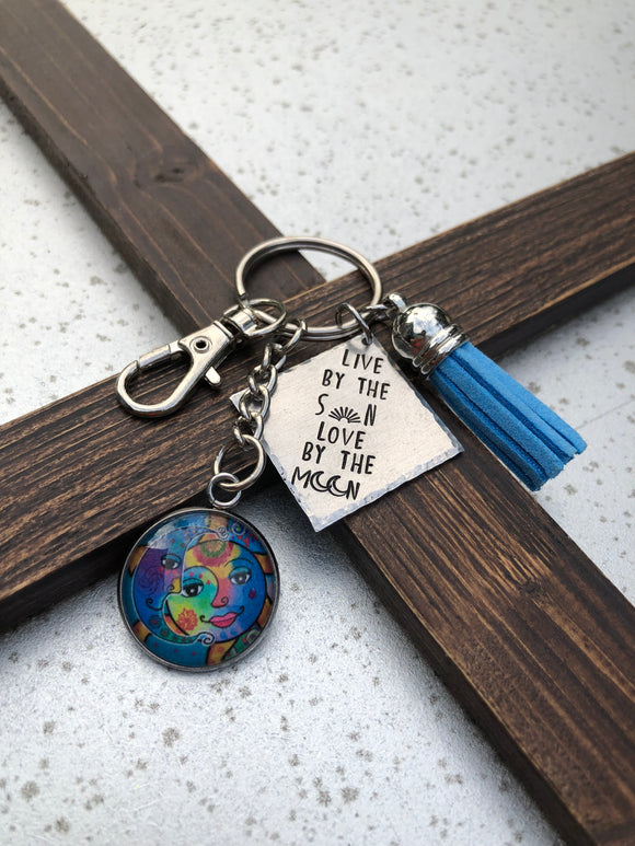 “Live by the Sun, Love by the Moon” Keychain