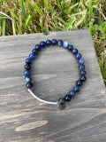 “I Can & I Will” Sodalite Stretch Bracelet-7 1/2 Inch